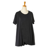 バレンシアガ フロントスリット 半袖 Tシャツ サイズ:M ブラック ポリウレタン ポリエステル コットン レディース BALENCIAGA 【中古】